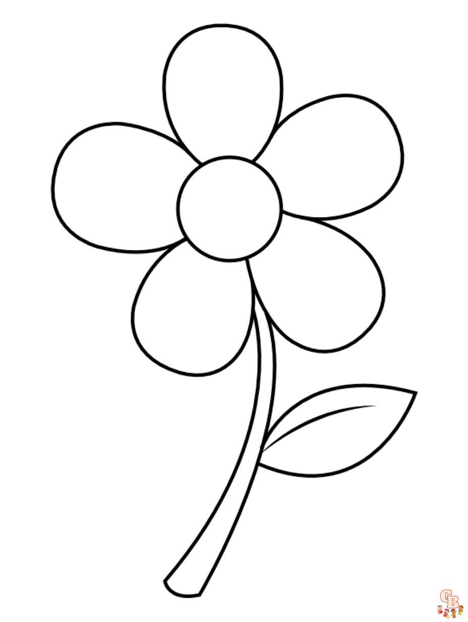 simple flower coloring page