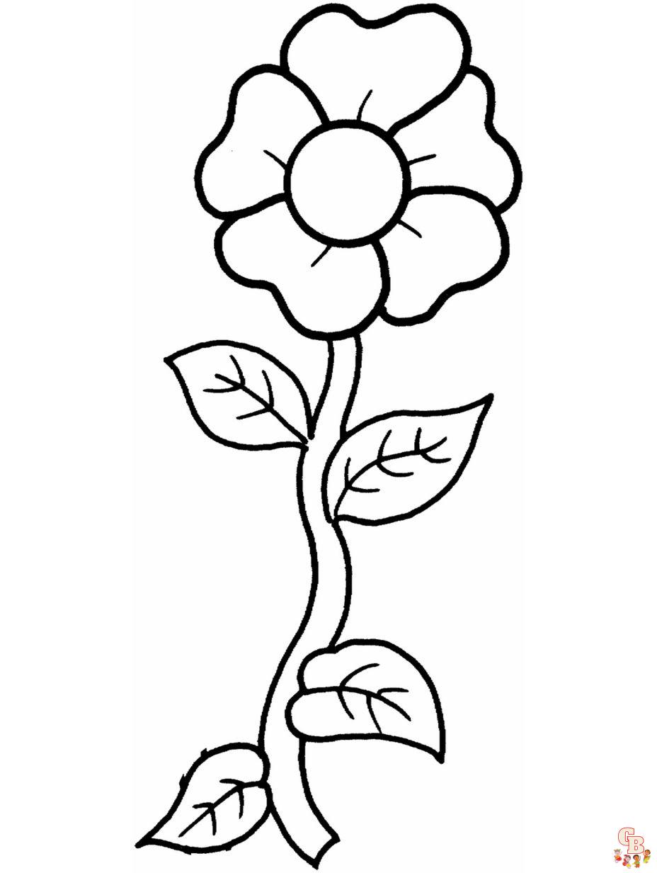 simple flower coloring pages