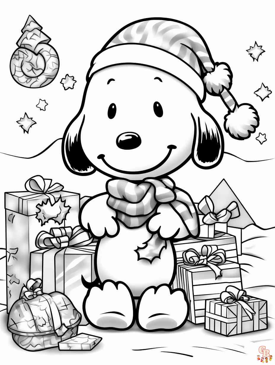 snoopy christmas coloring pages