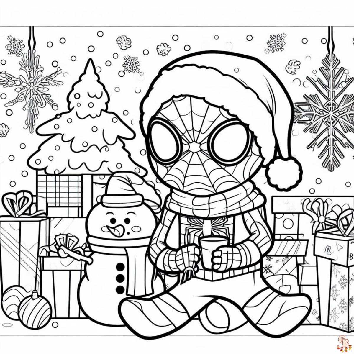 spider man with snow