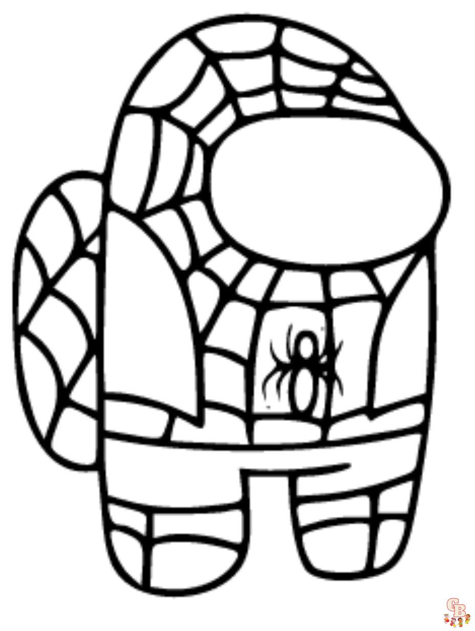 spiderman among us coloring page