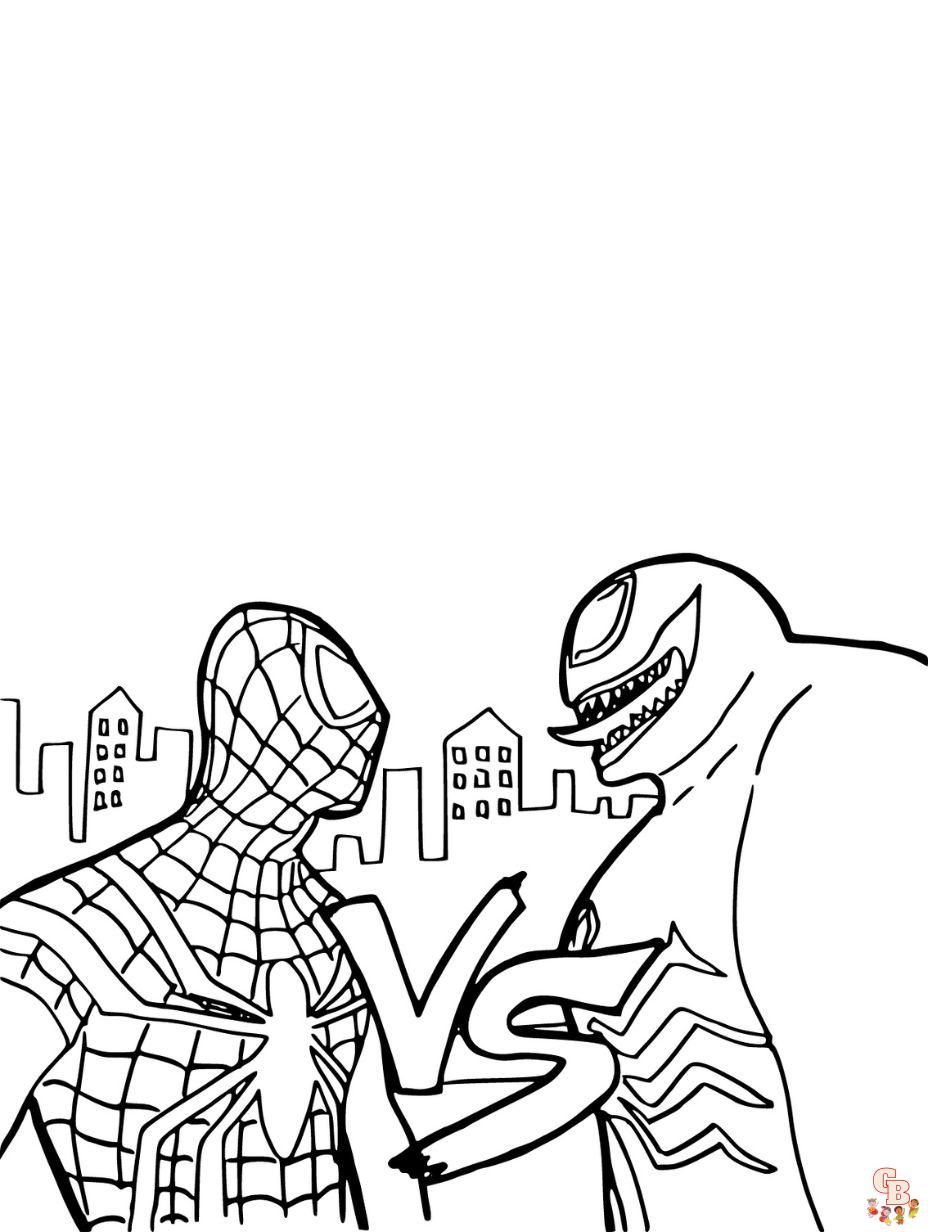 spiderman and venom coloring pages