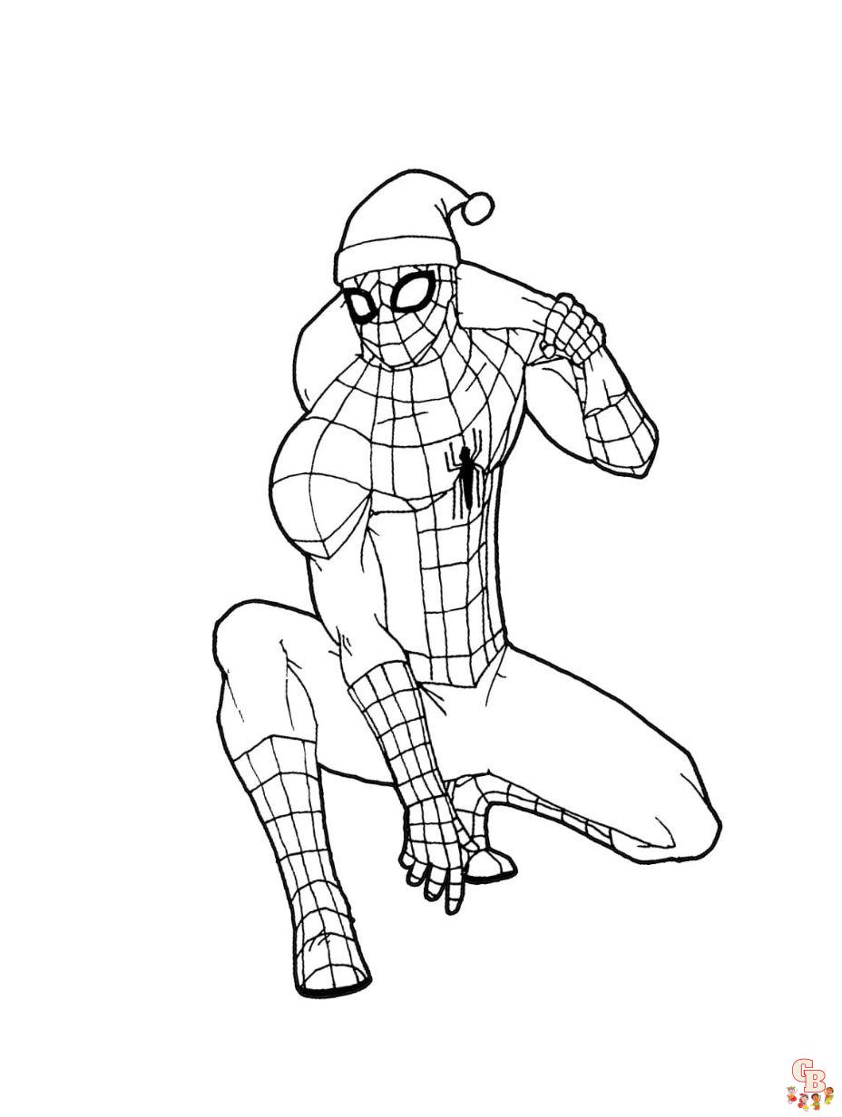 spiderman christmas coloring pages