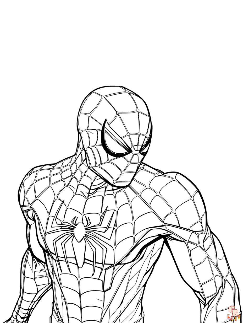 spiderman color pages printable