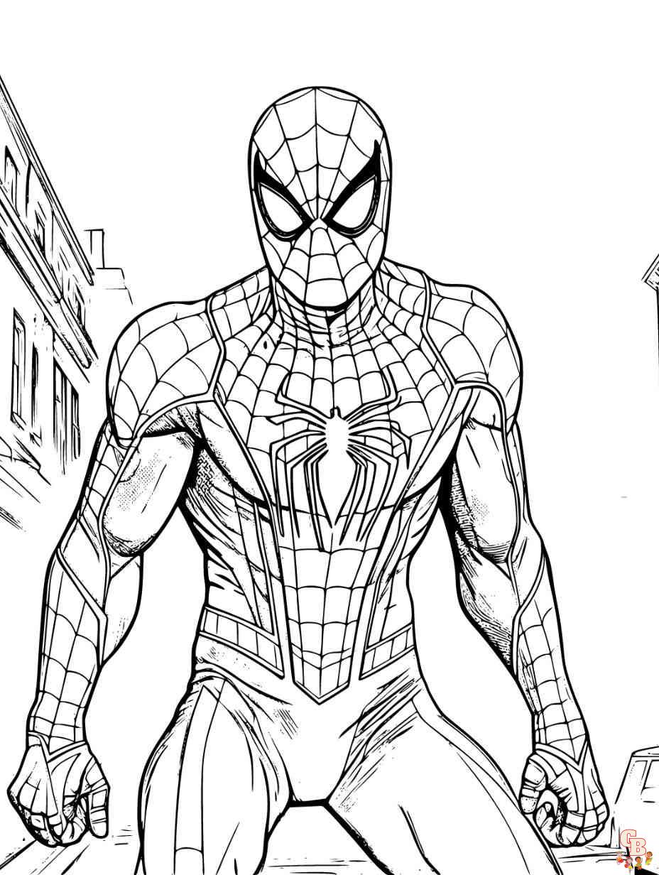 spiderman face coloring page