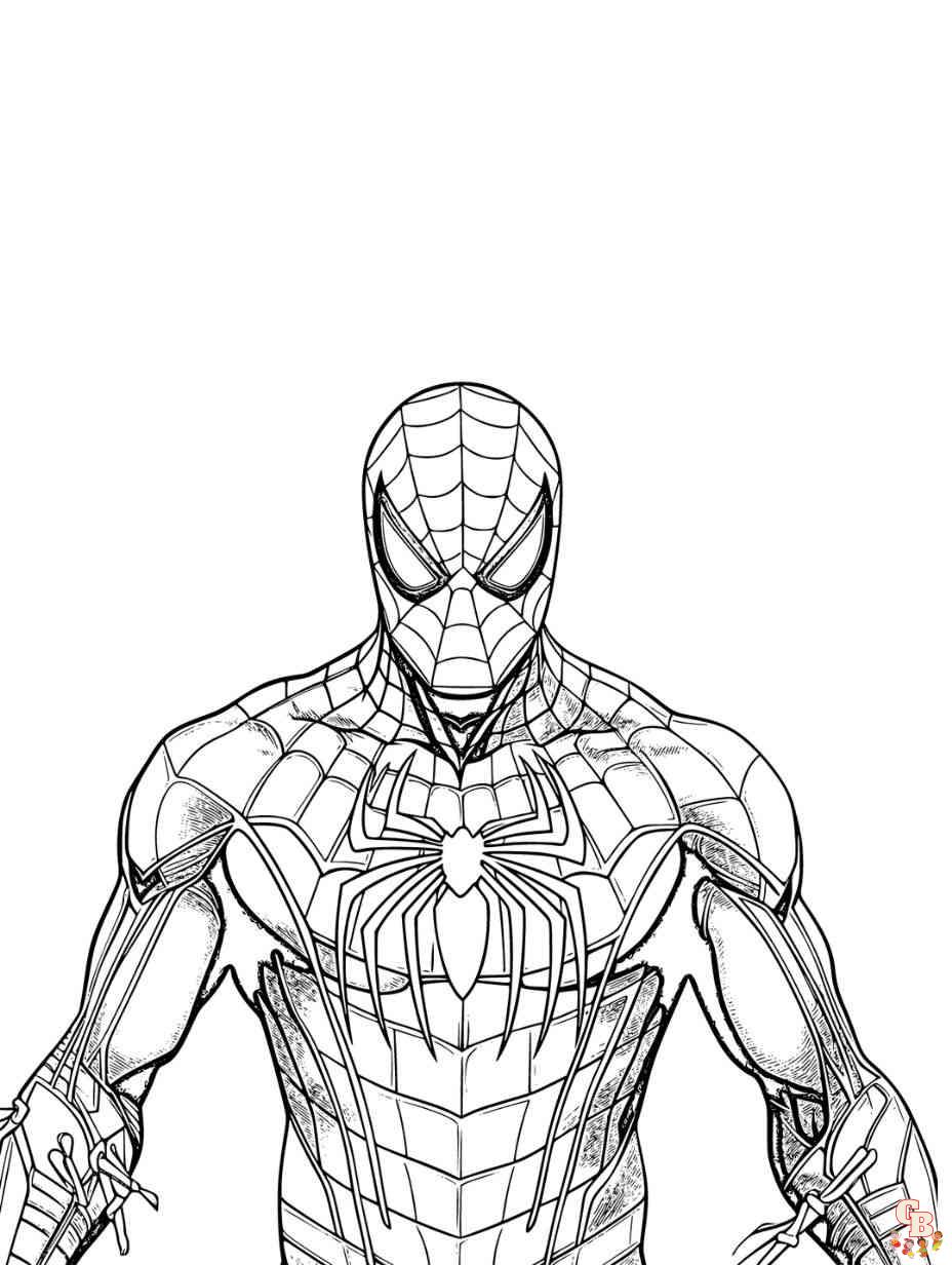 spiderman free coloring page