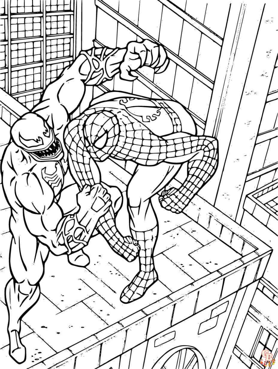 spiderman vs venom coloring pages