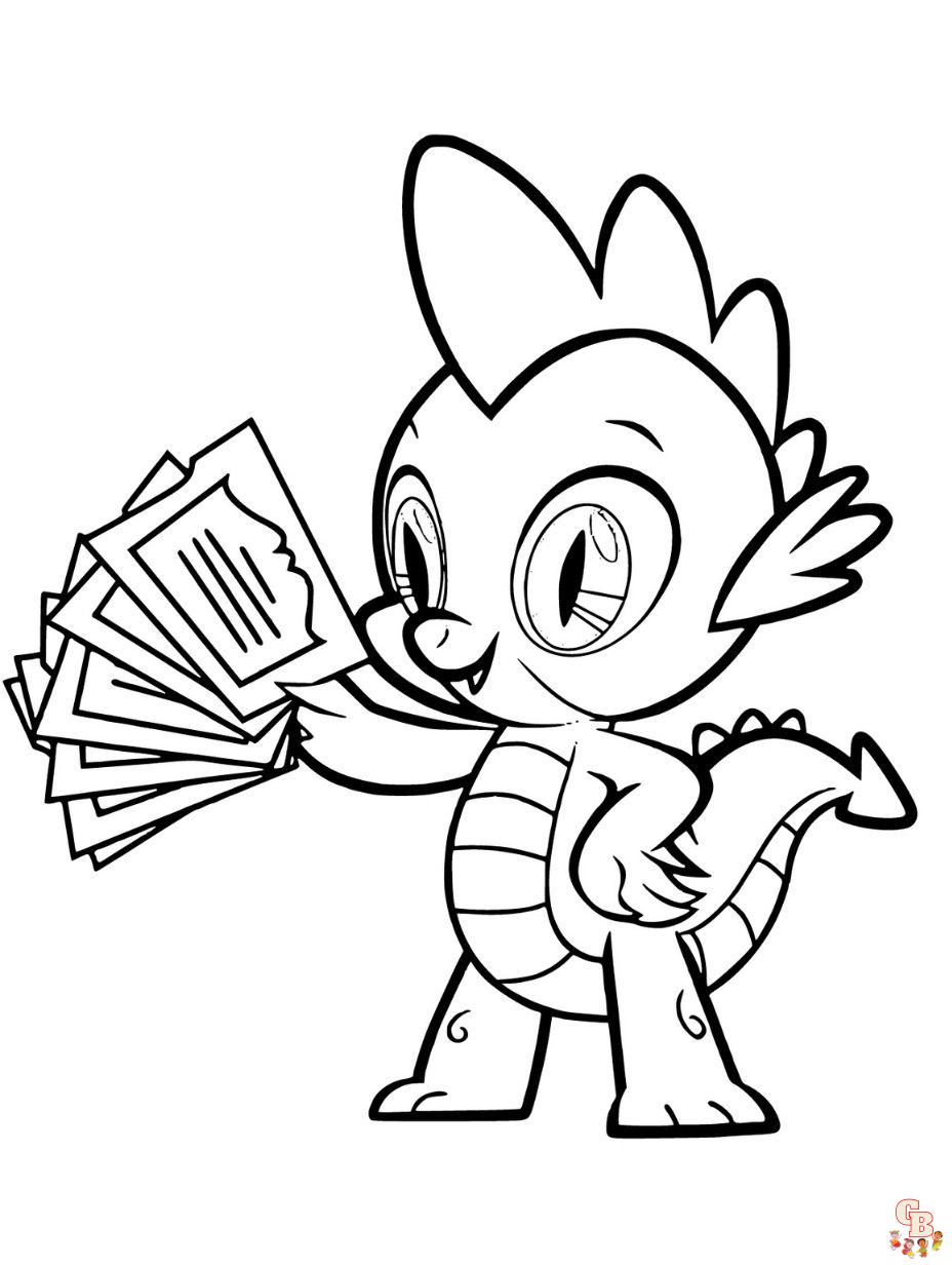 spike the dragon coloring pages free