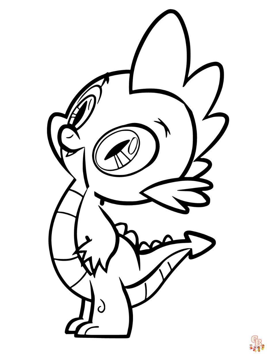 spike the dragon coloring pages