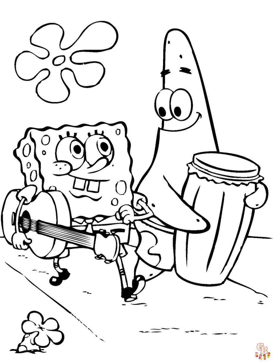 spongebob and patrick best friends coloring pages