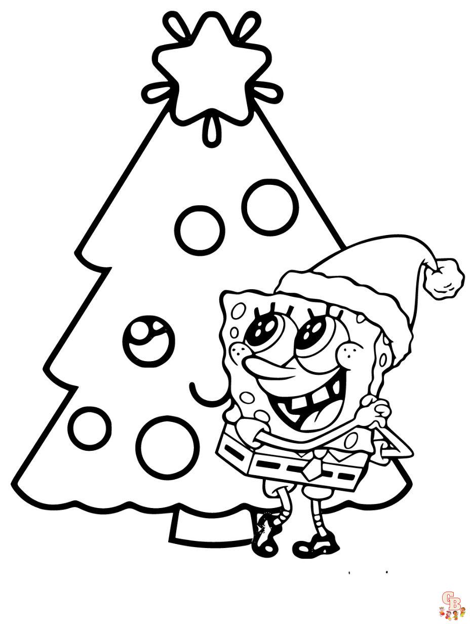 spongebob christmas coloring pages