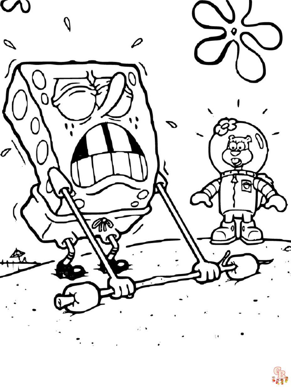 spongebob coloring page