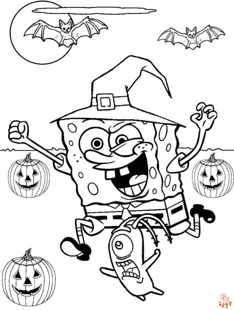 spongebob coloring pages halloween