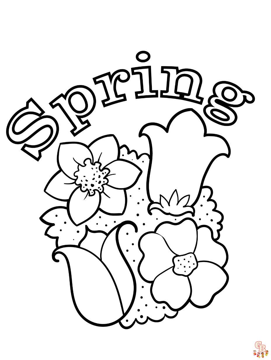 spring flower coloring page