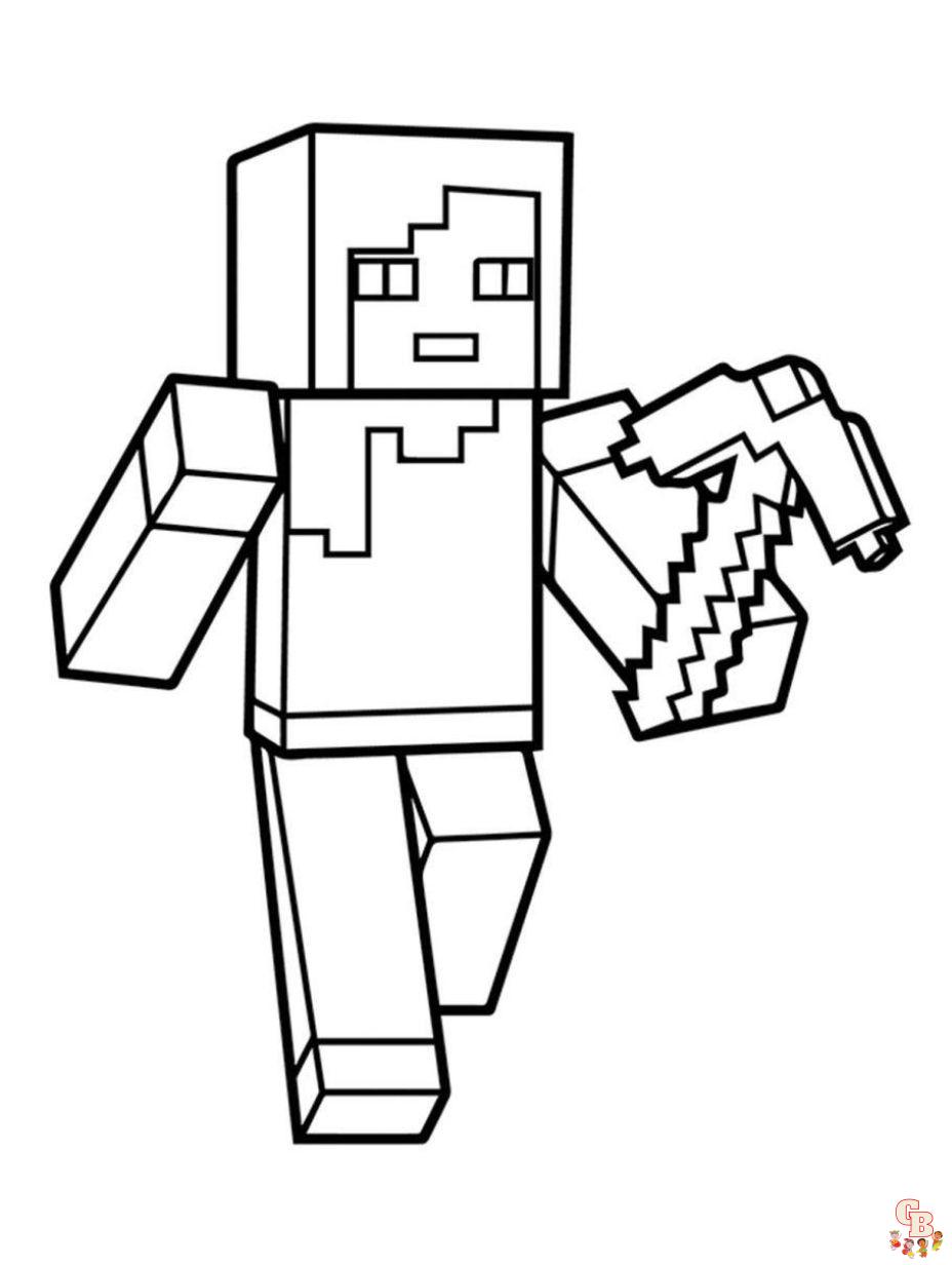 steve from minecraft coloring page