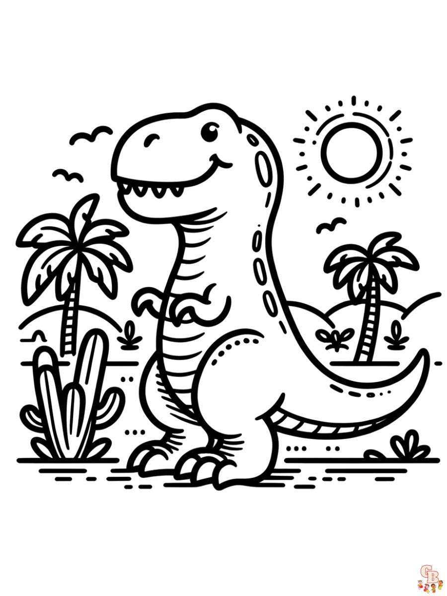 t rex coloring page