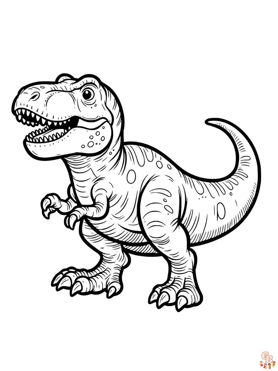 t rex dinosaur coloring page