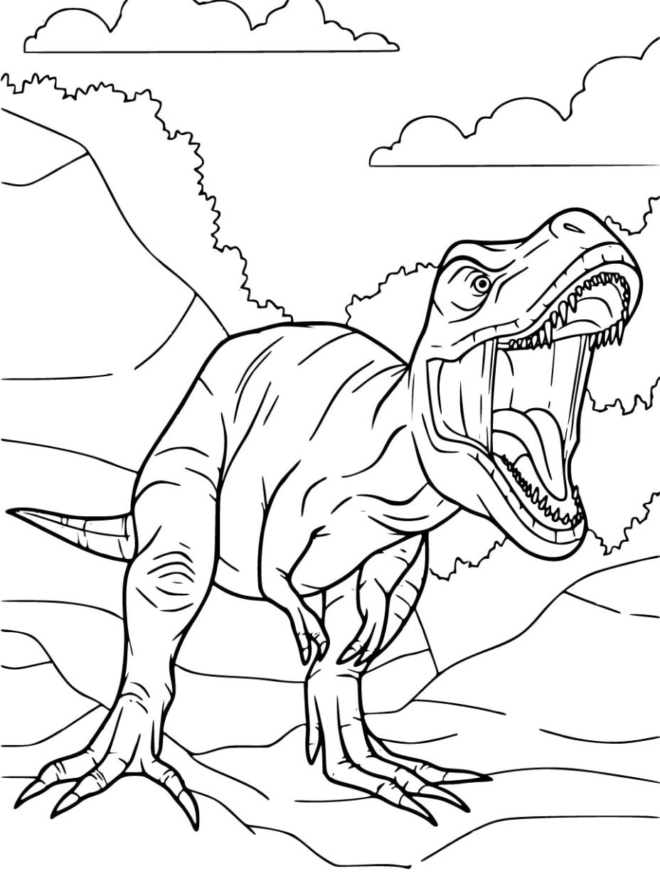 t rex printable coloring pages