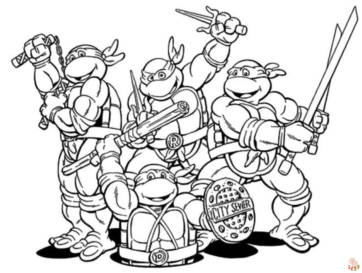 teenage mutant ninja turtle coloring page