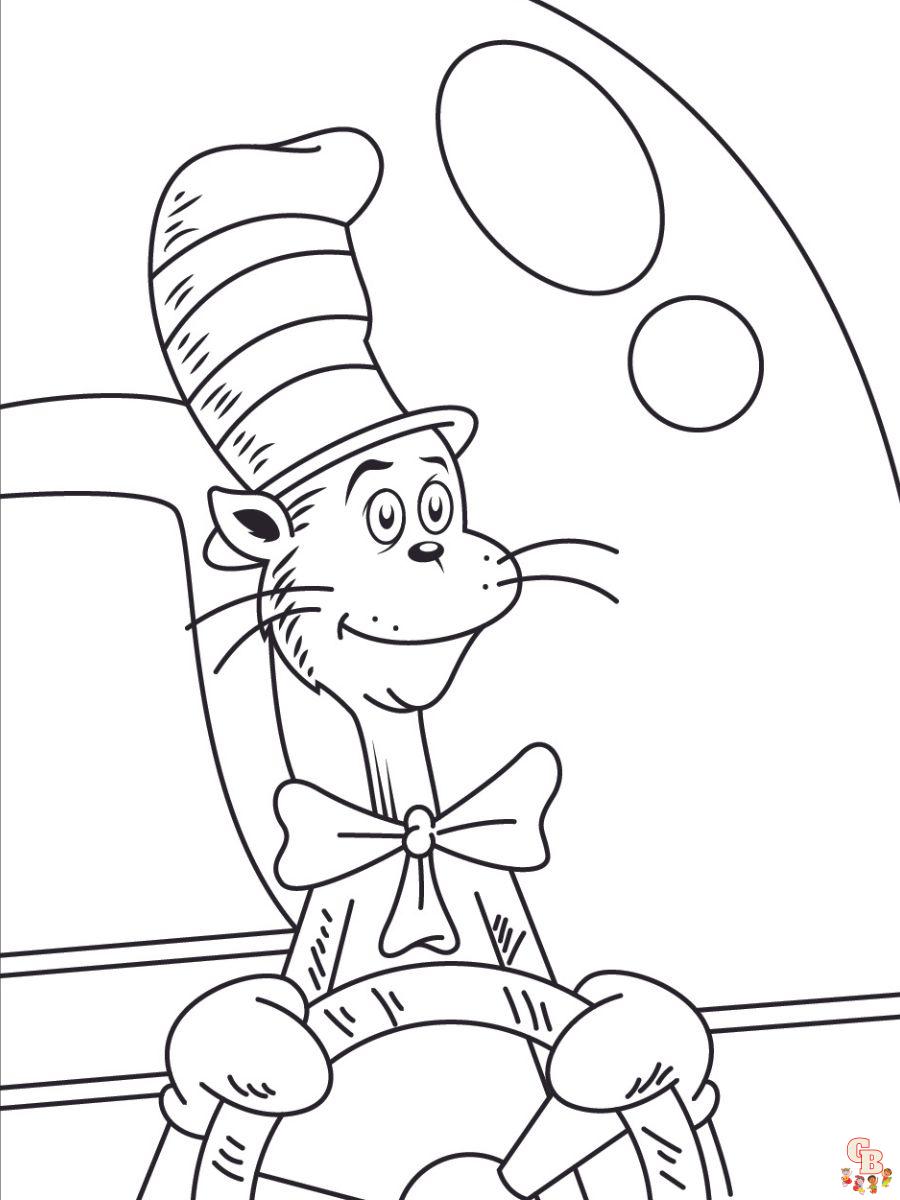 the cat in the hat coloring pages