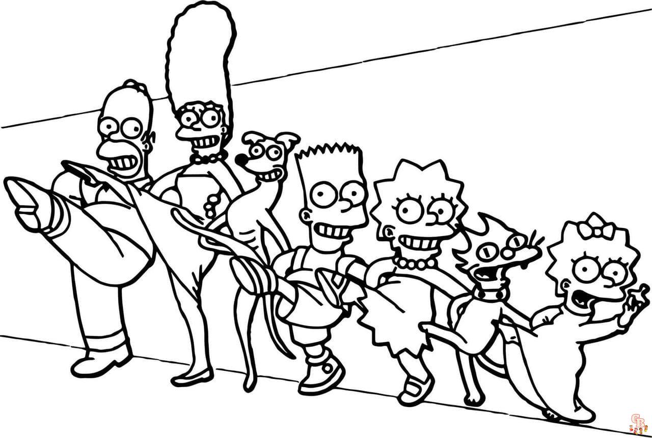 the simpsons coloring pages free