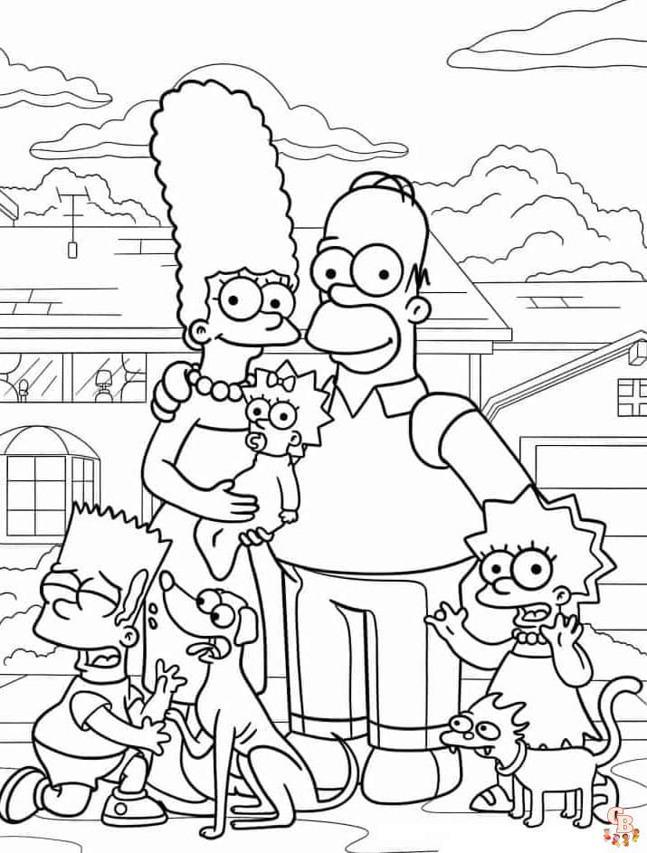 the simpsons coloring pages printable free