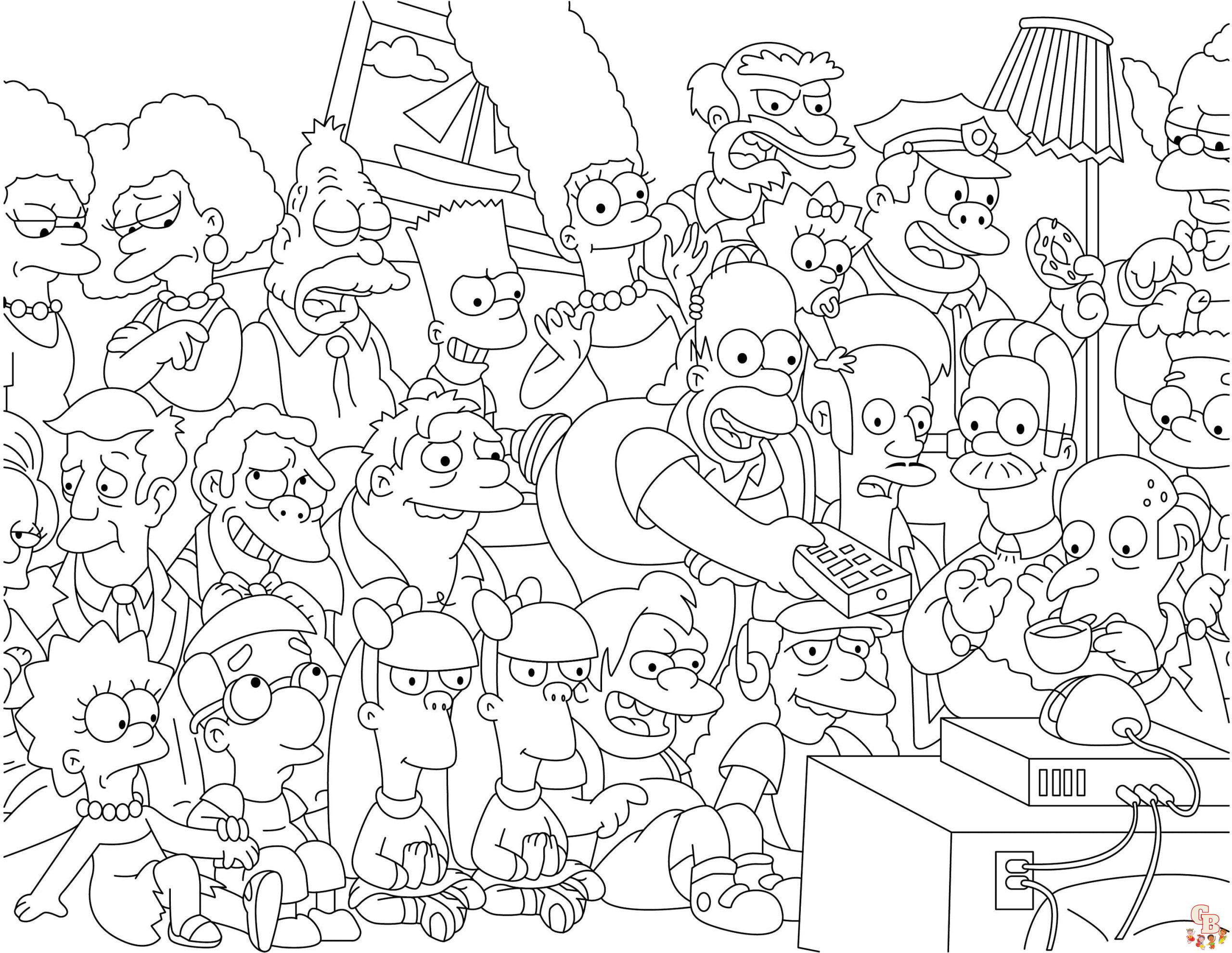 the simpsons coloring pages to print