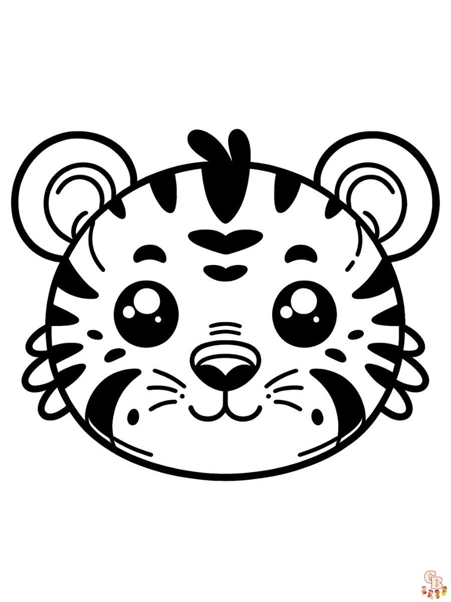 tiger face coloring pages for kids