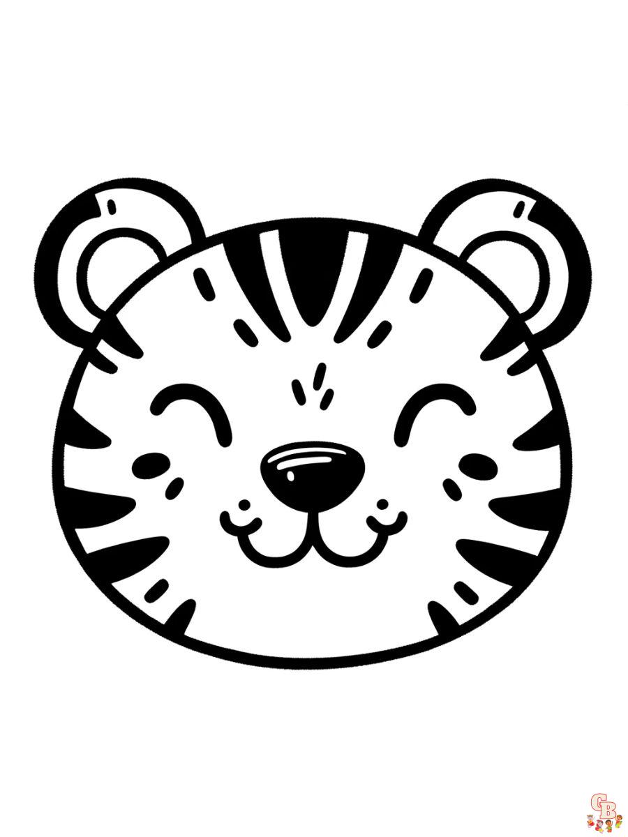 tiger face coloring pages free