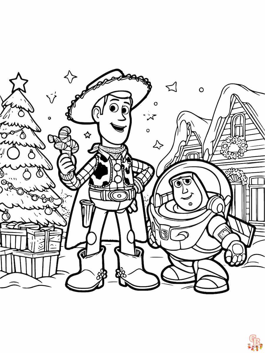 toy story christmas coloring pages cute