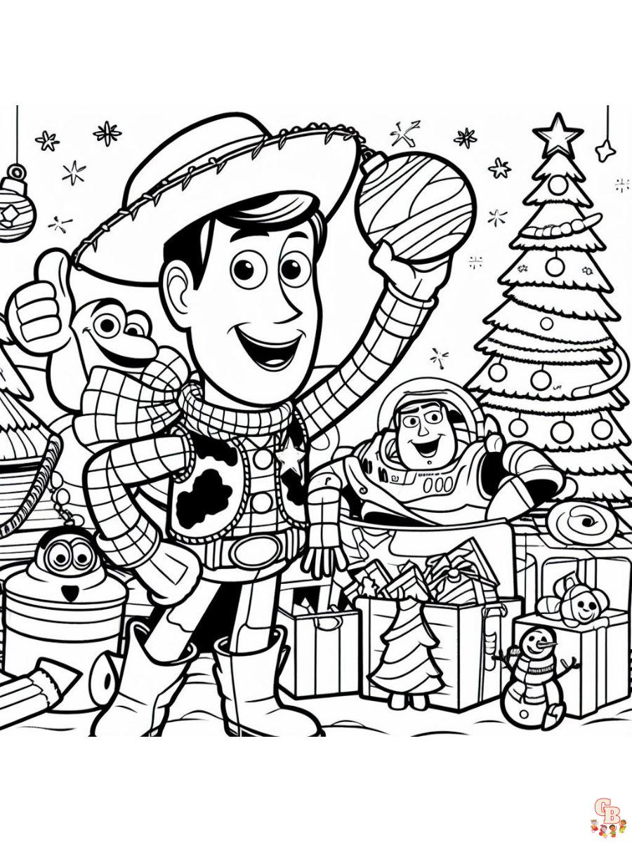 toy story christmas coloring pages free