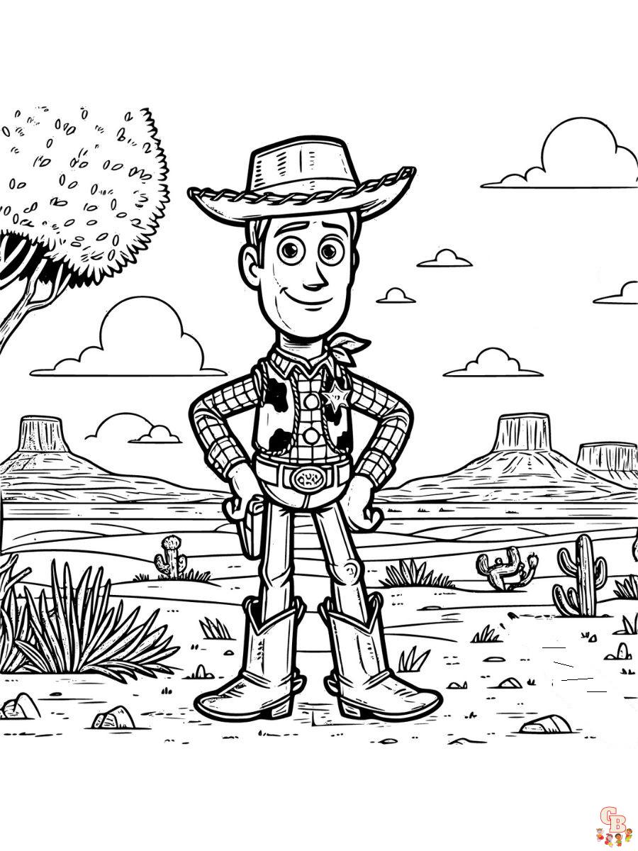 toy story coloring page woody