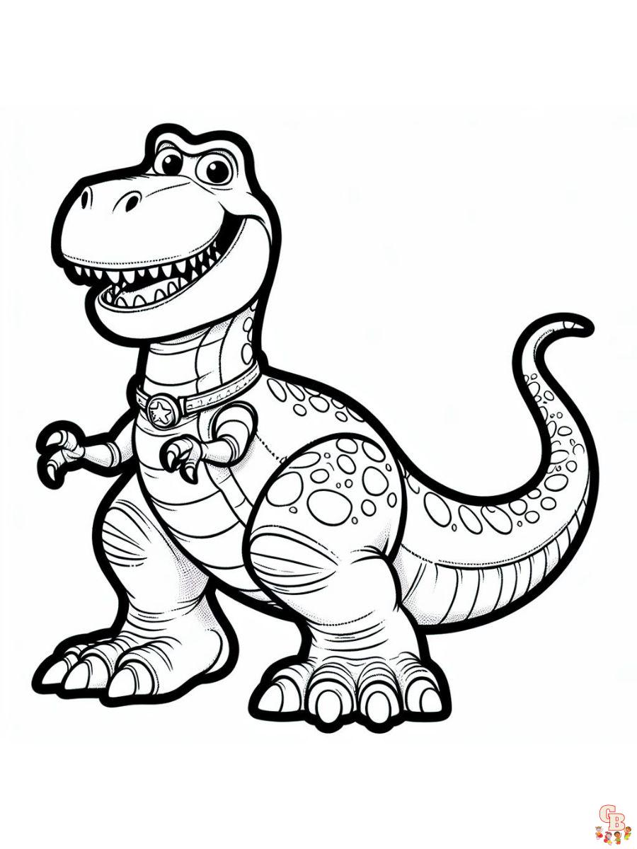 toy story coloring pages rex