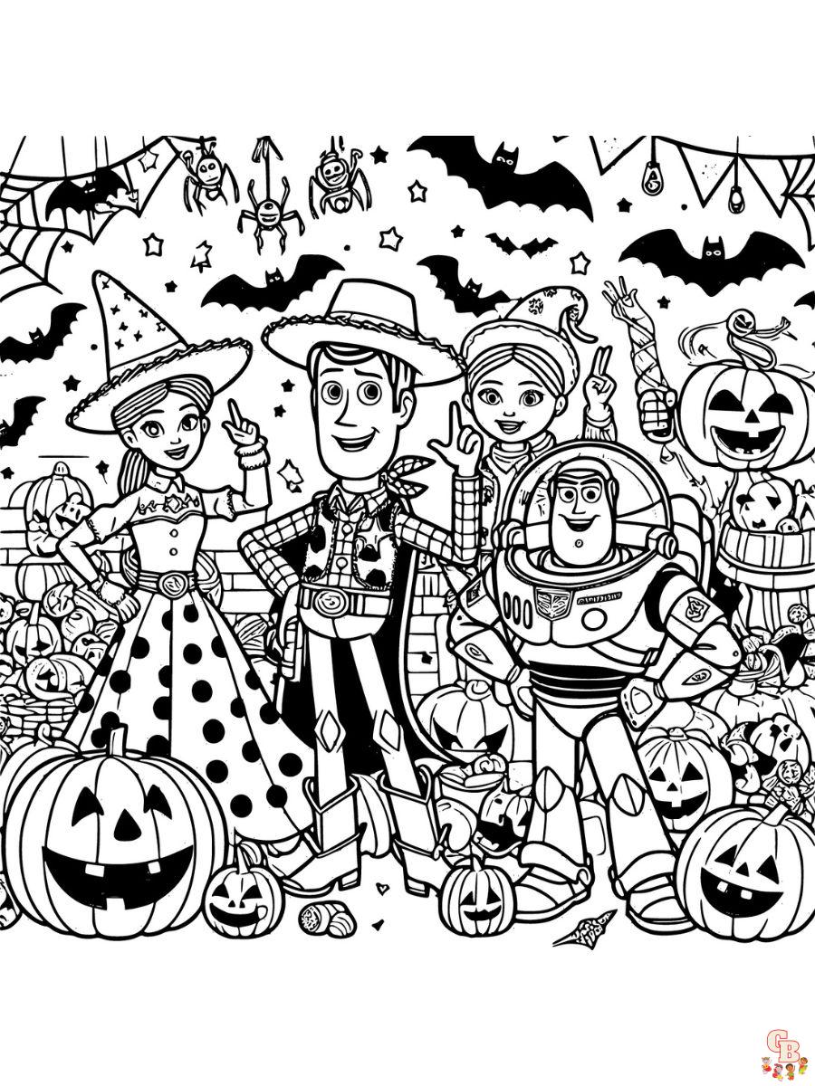 toy story halloween coloring pages free
