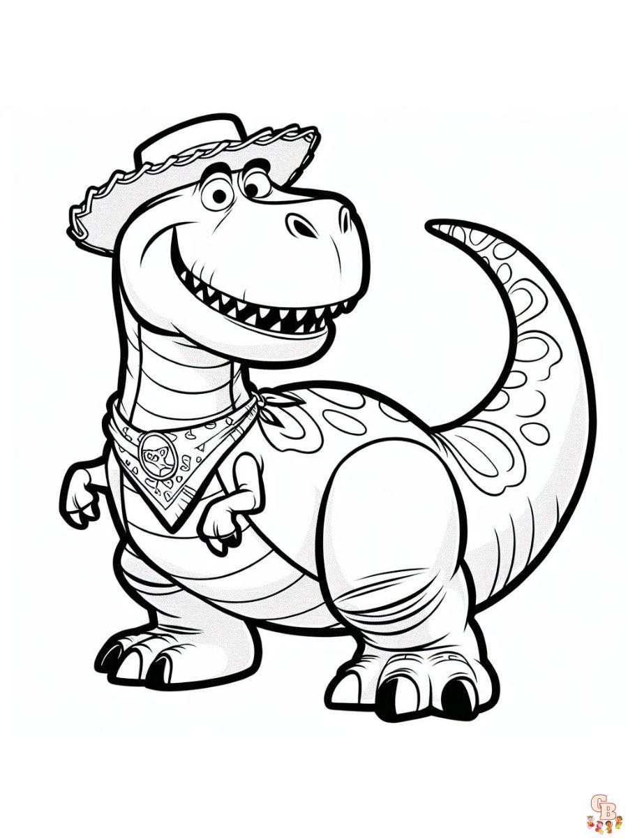 toy story rex coloring pages