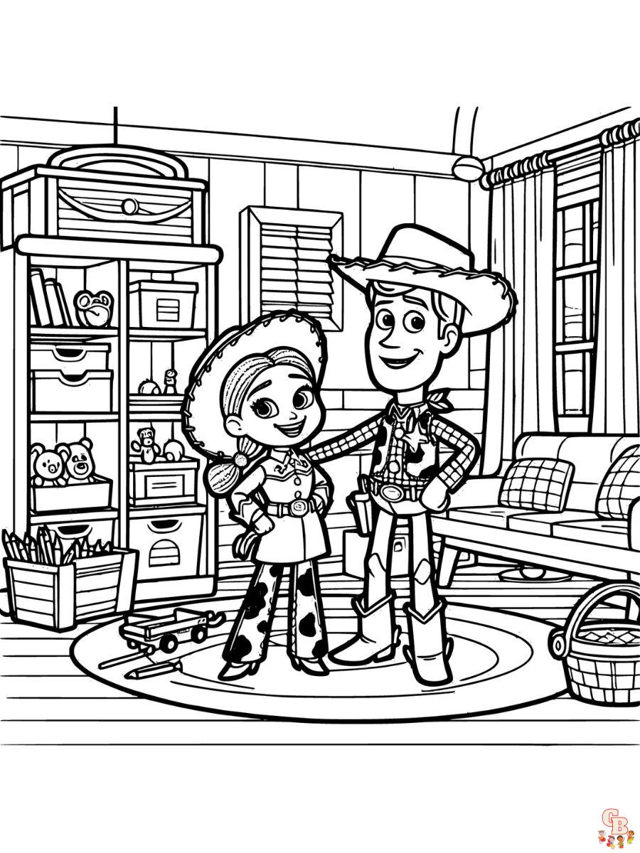 toy story woody and jessie coloring pages