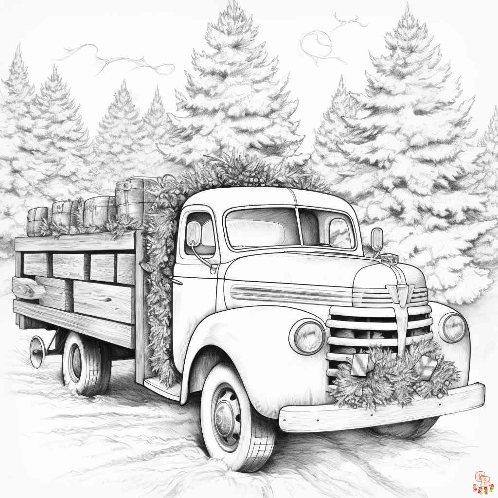 truck christmas coloring pages