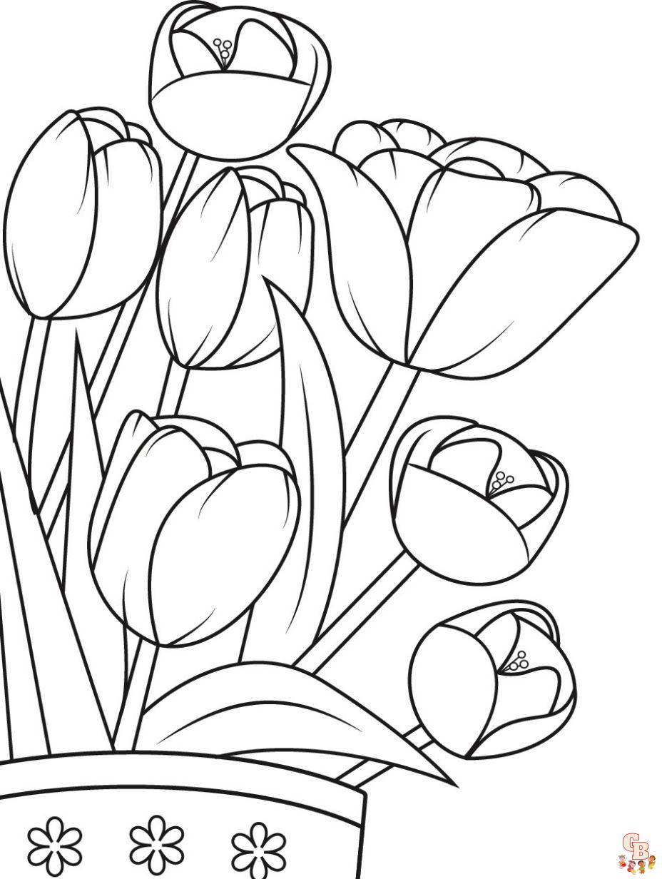 tulip flower coloring pages