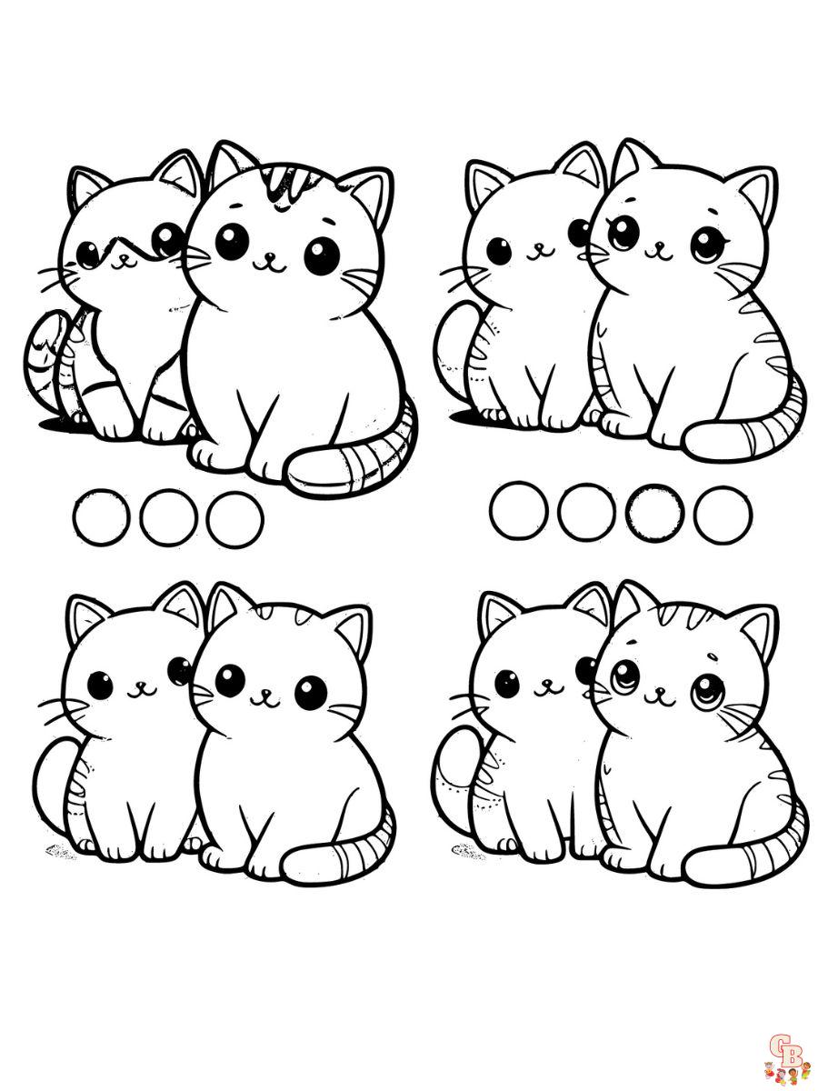 types of cats color pages