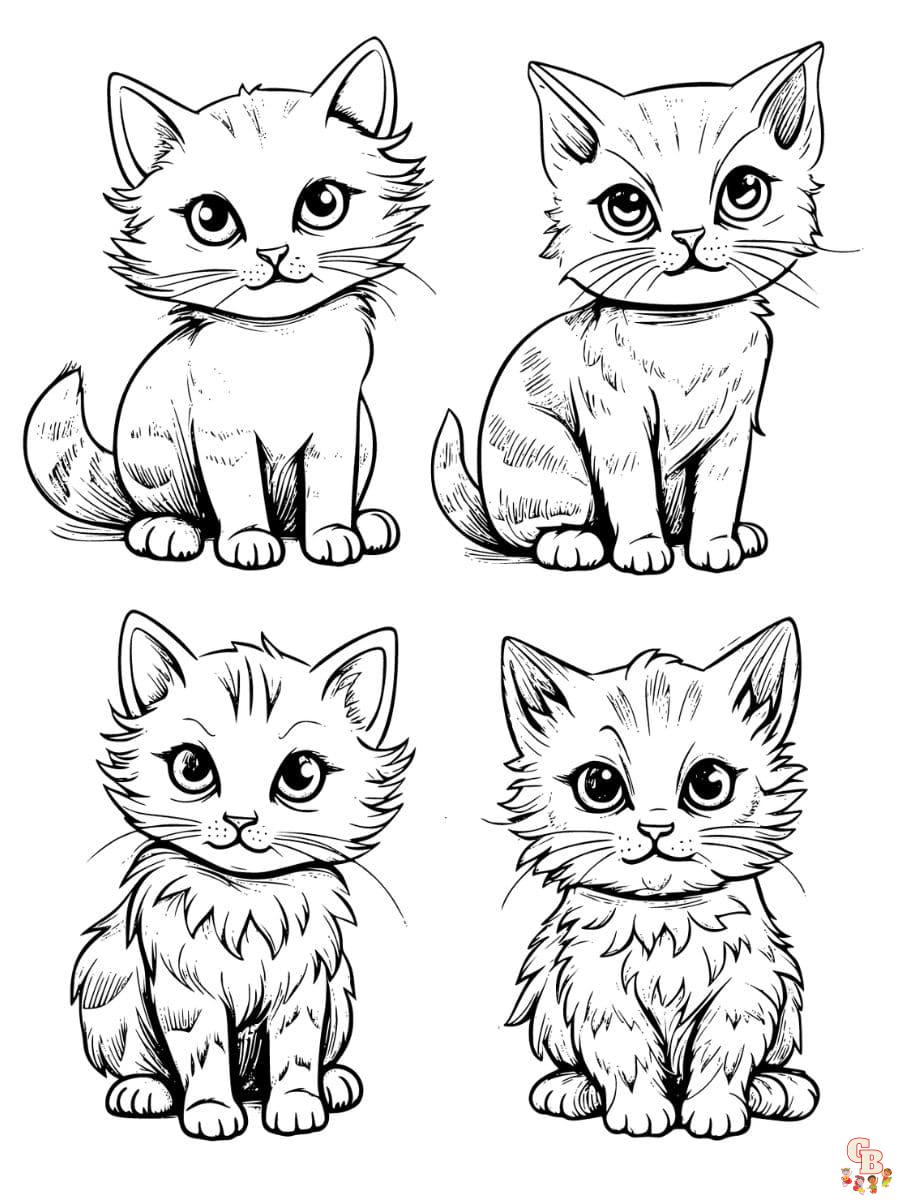 types of cats coloring page