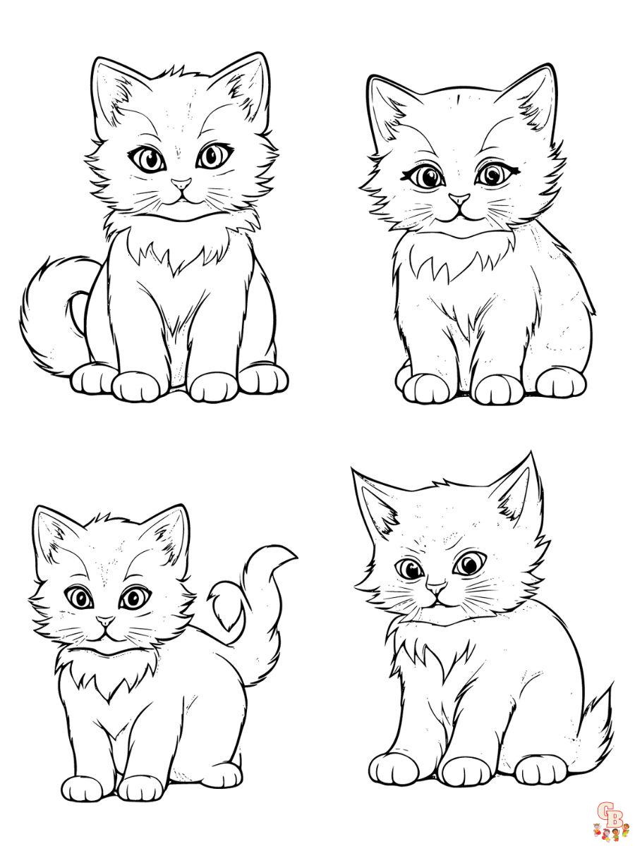 types of cats coloring pages printable