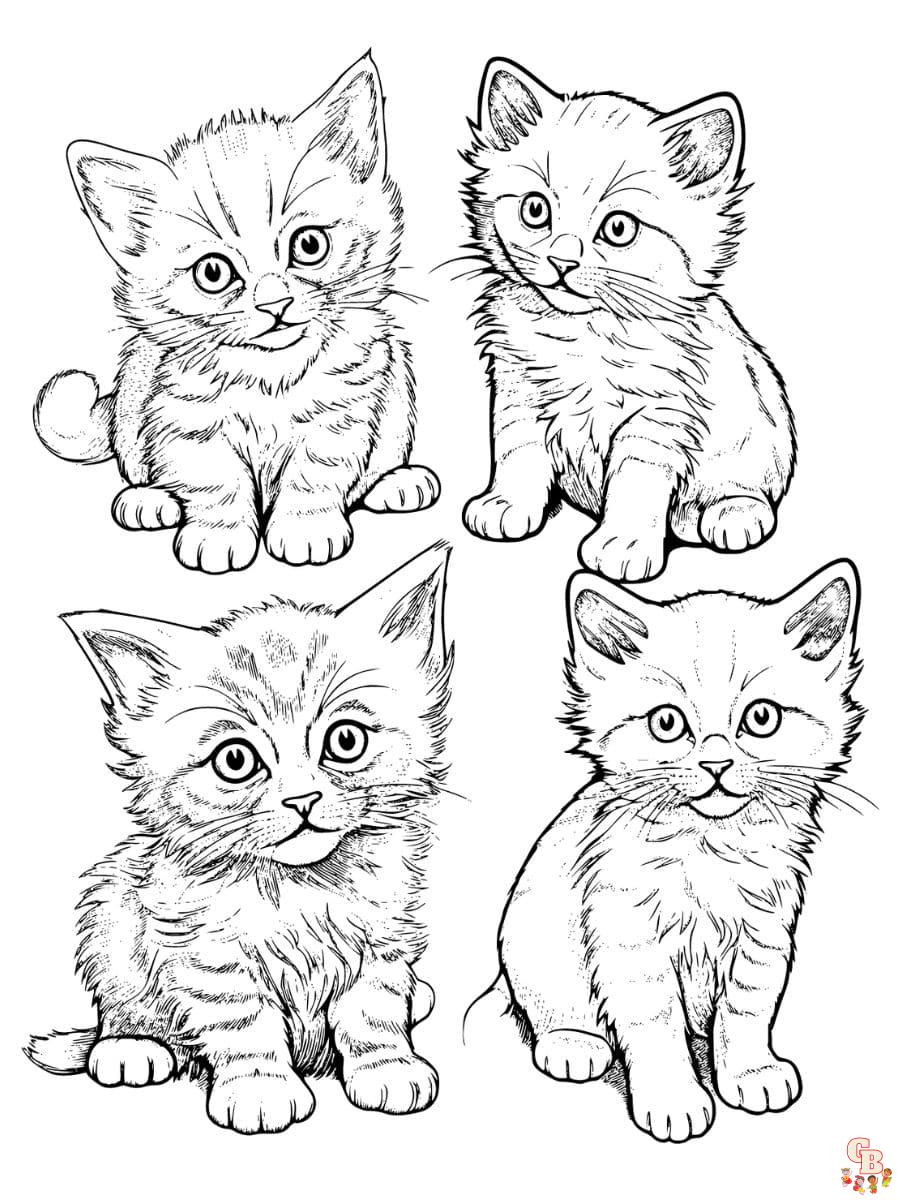 types of cats coloring pages