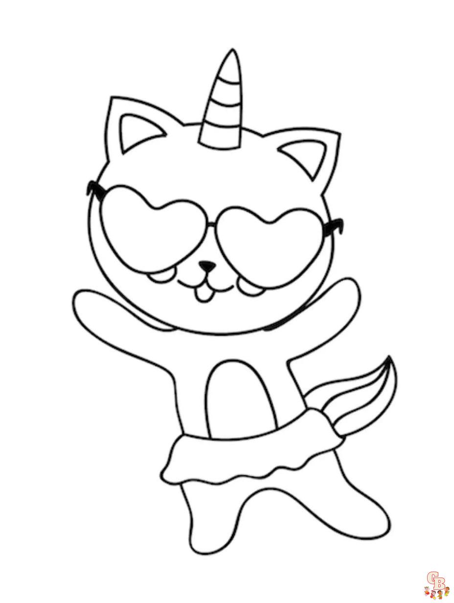 unicorn cat coloring page