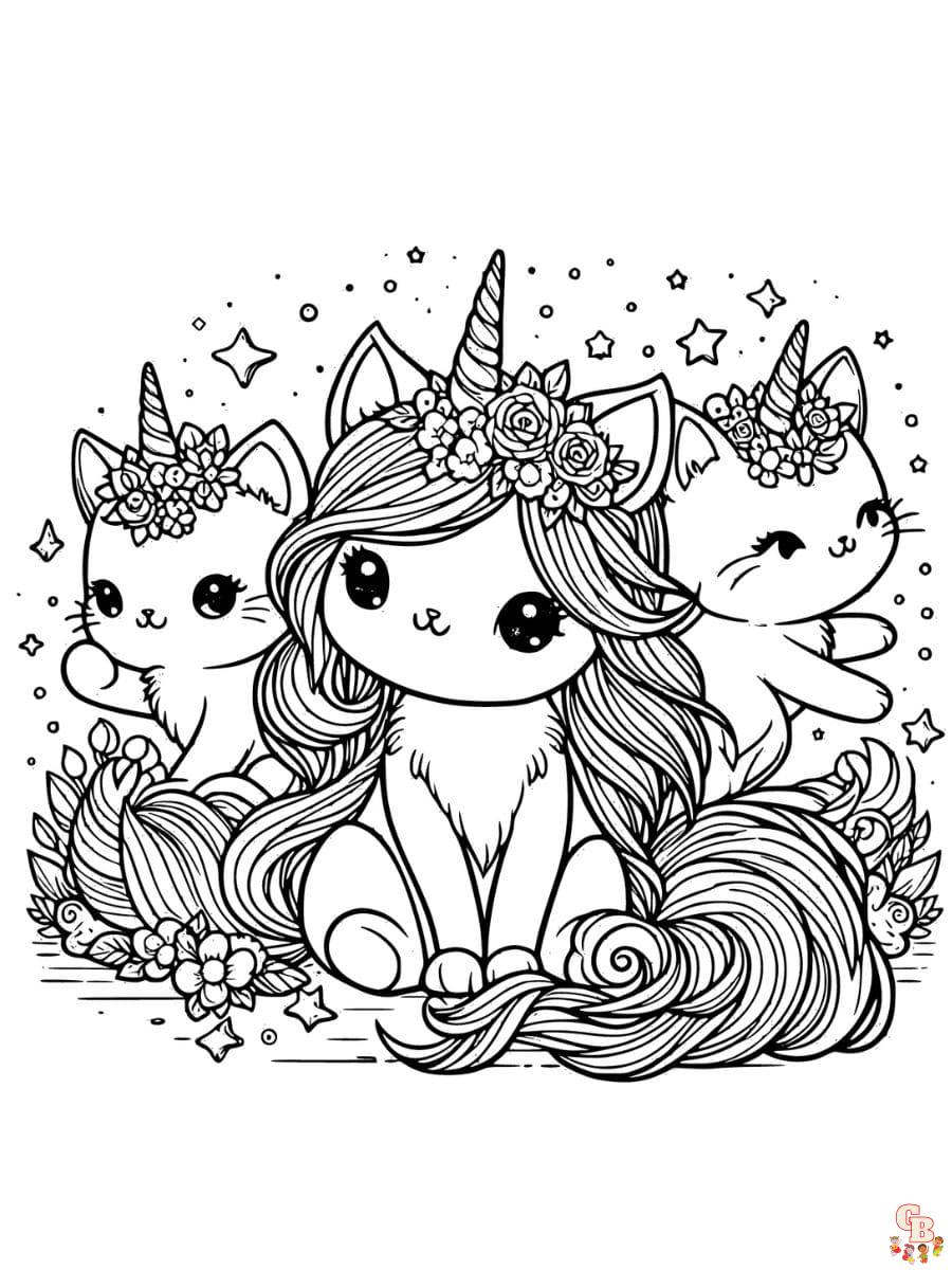 unicorn cat coloring pages