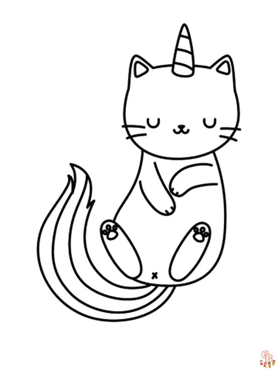 unicorn cat coloring pages printable