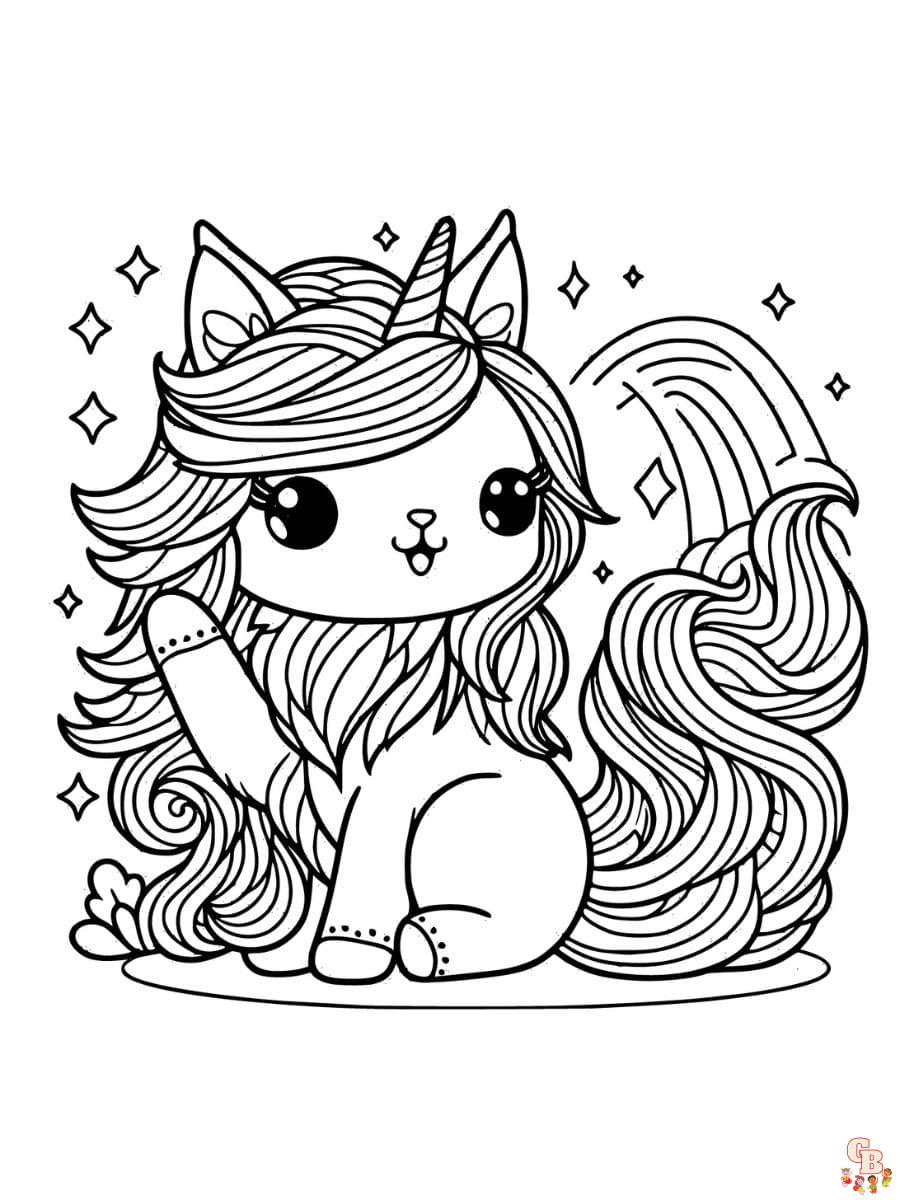 unicorn cat coloring pages printable