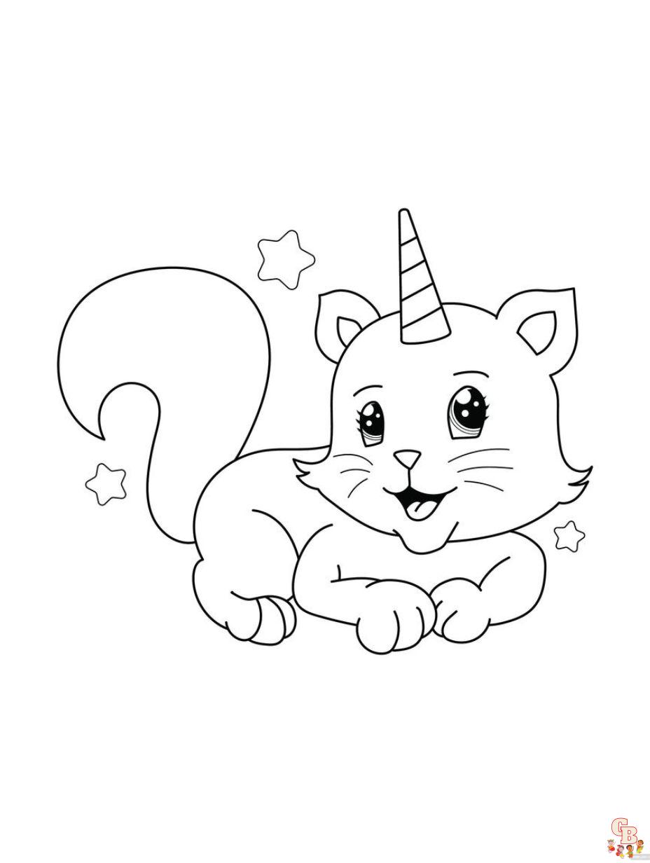 unicorn cat coloring pages printable