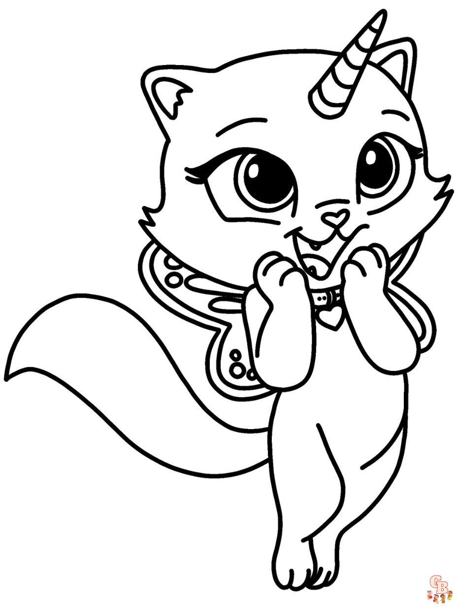 unicorn cat coloring pages