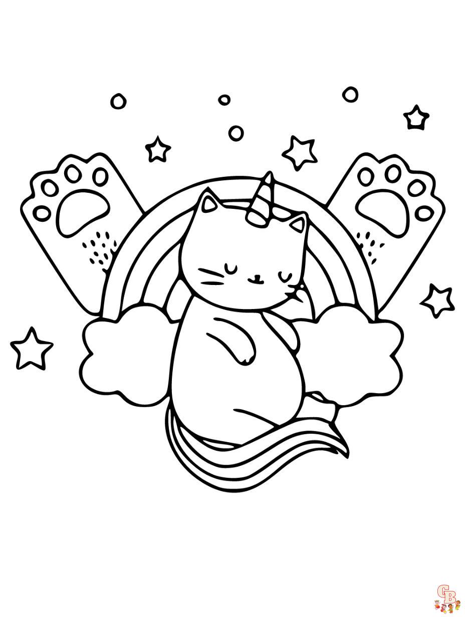 unicorn cats coloring pages