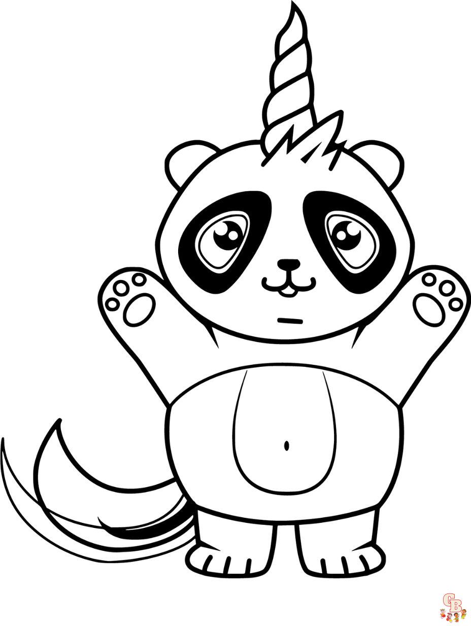 unicorn panda coloring pages